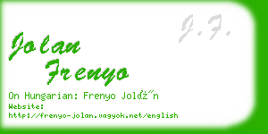 jolan frenyo business card